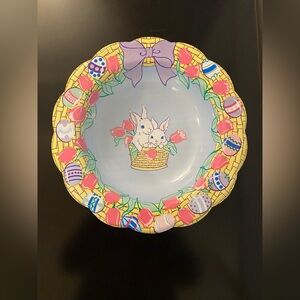 Vintage Decorative Plastic Easter Large Serving Bowl